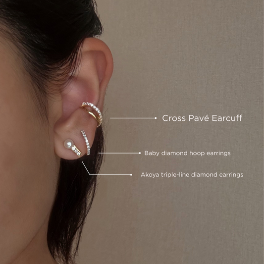 Cross Pavé Ear Cuff.