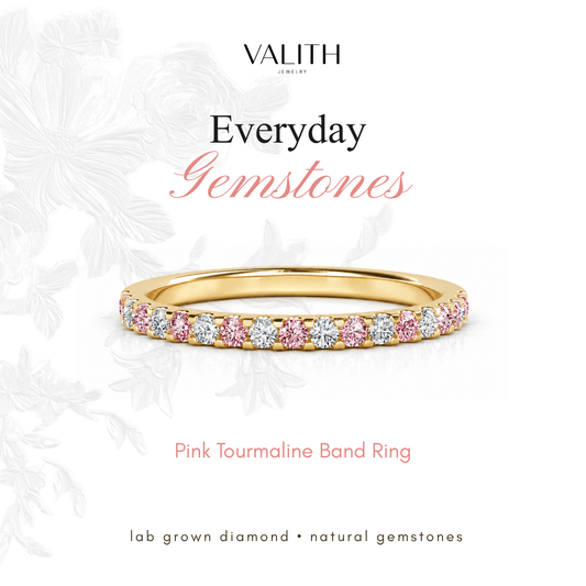 Pink Tourmaline Diamond Band