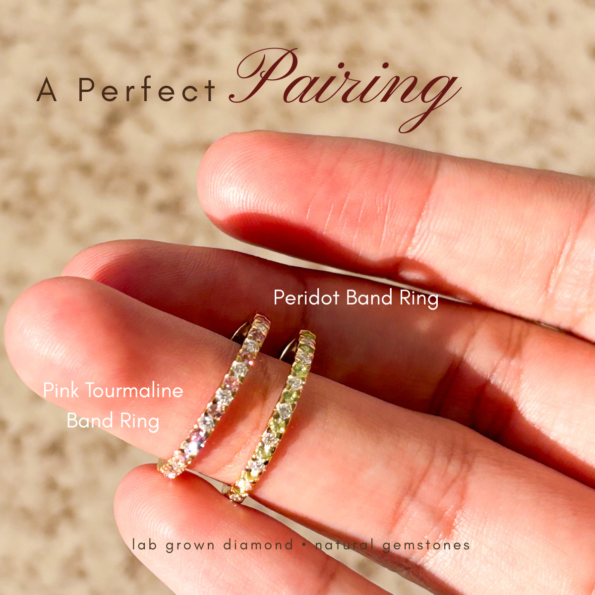 Pink Tourmaline Diamond Band
