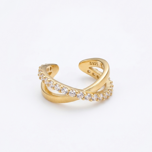 Cross Pavé Ear Cuff.
